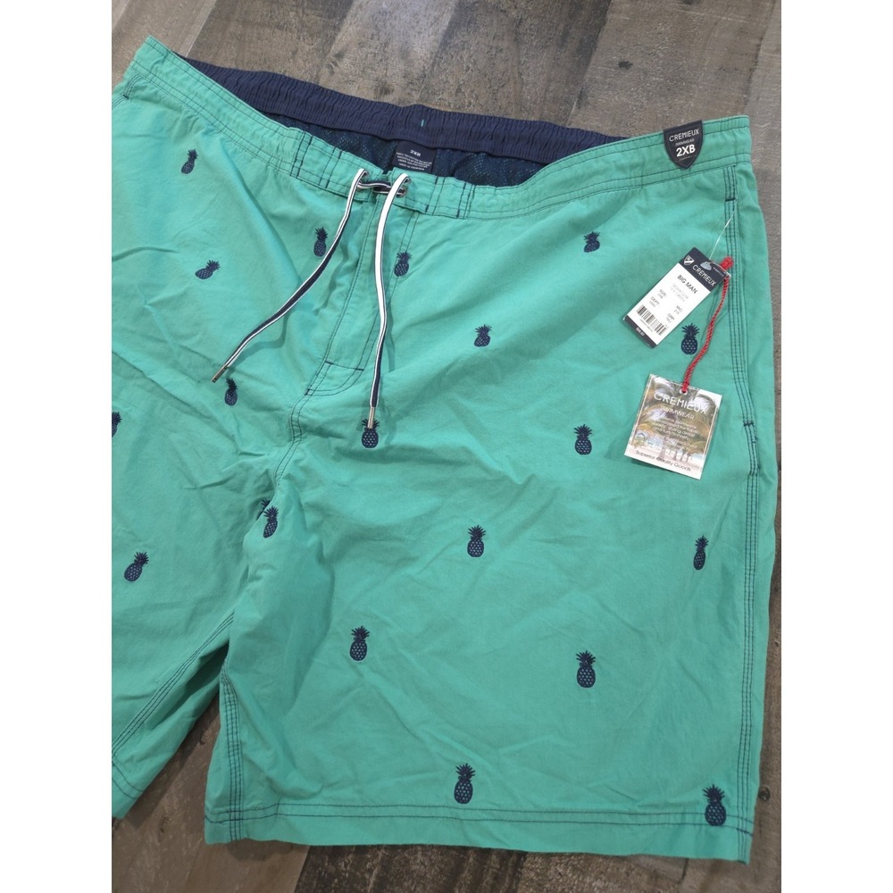 NWT‎ Daniel Cremieux Big & Tall Swim Trunks Mint Green Pineapple Men's Size 2XB